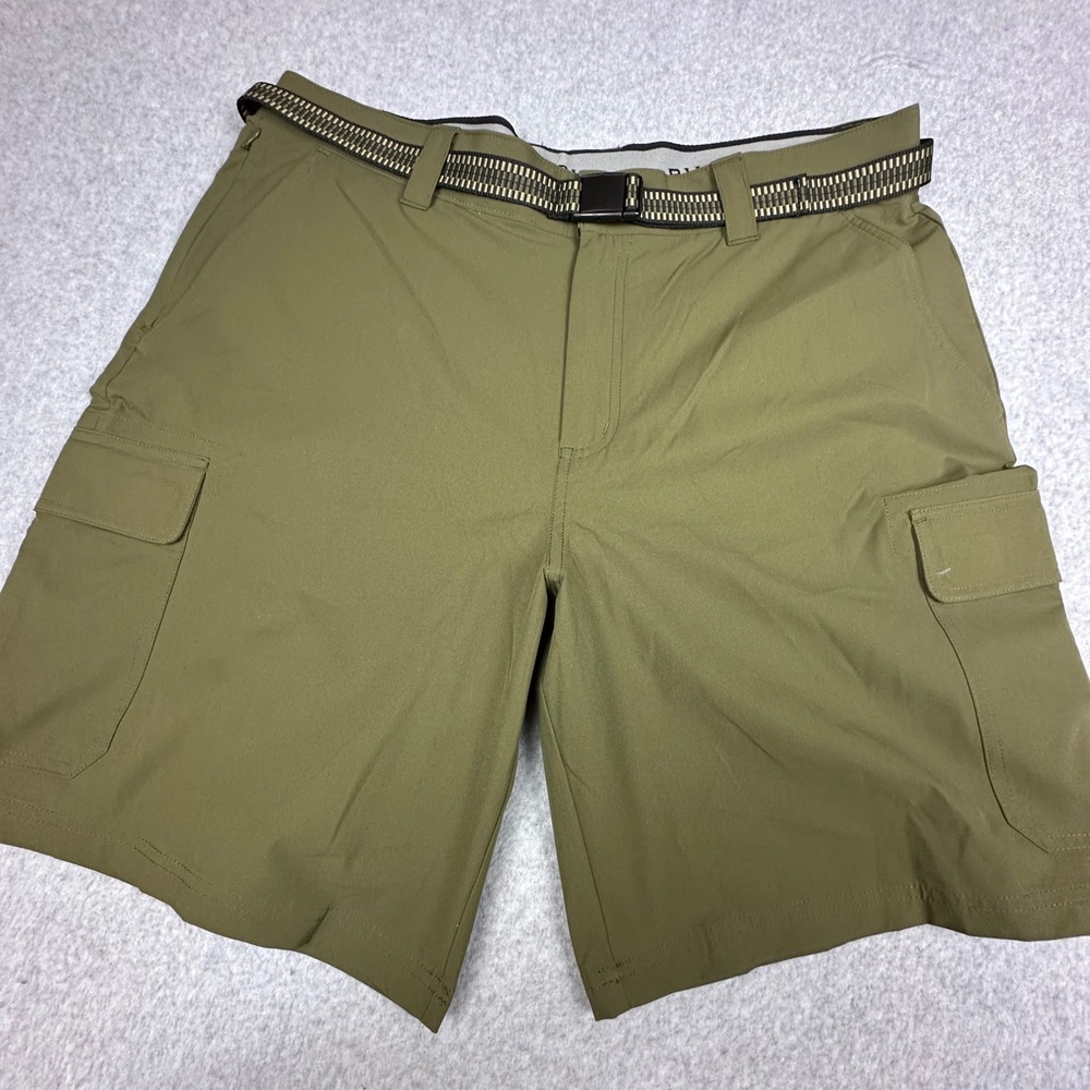 Orvis Mens Performance Cargo Shorts Olive Green‎ Size 36 Built-in Belt Hiking